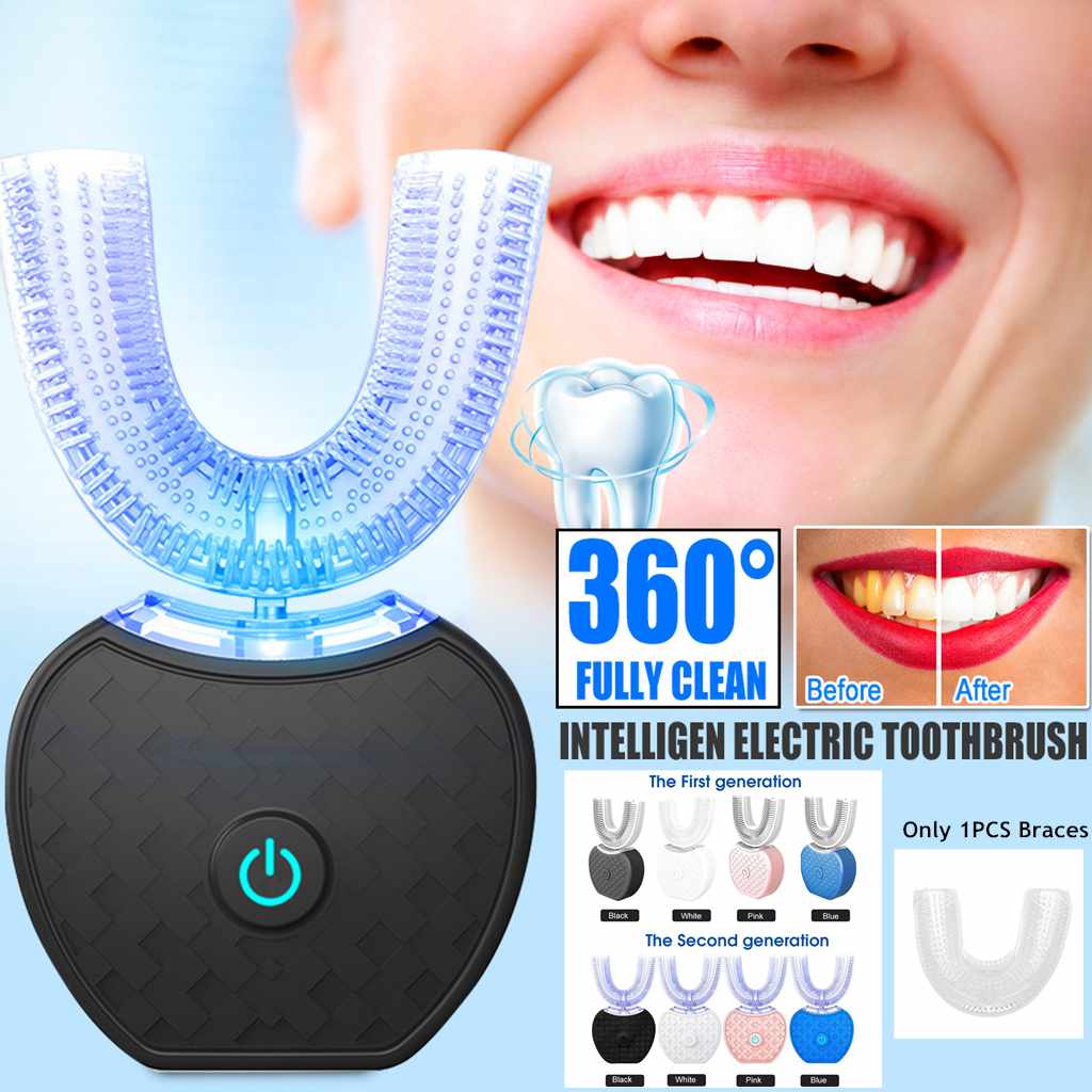 Hands-Free Electric Toothbrush – 360° U-Shape Cleaner for Whiter Teeth