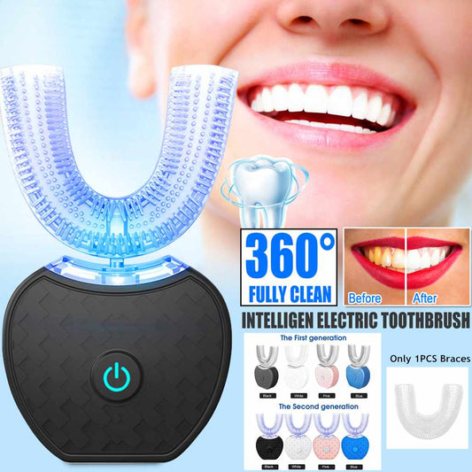 Hands-Free Electric Toothbrush – 360° U-Shape Cleaner for Whiter Teeth