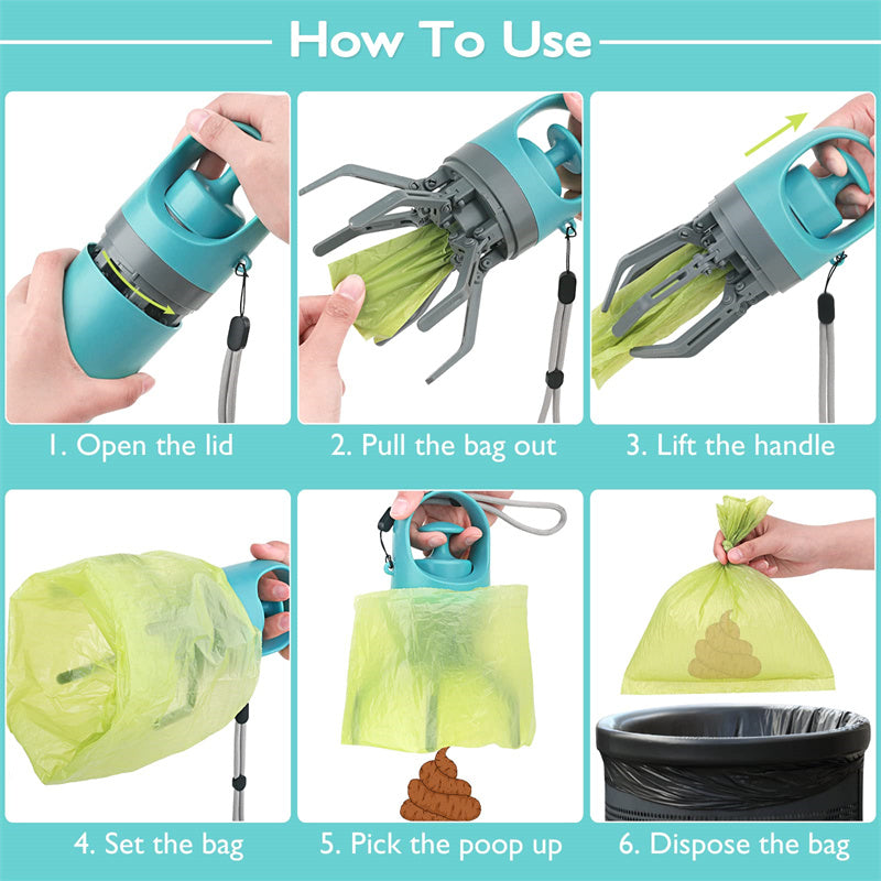 Portable Dog Pooper Scooper with Bag Dispenser – Lightweight