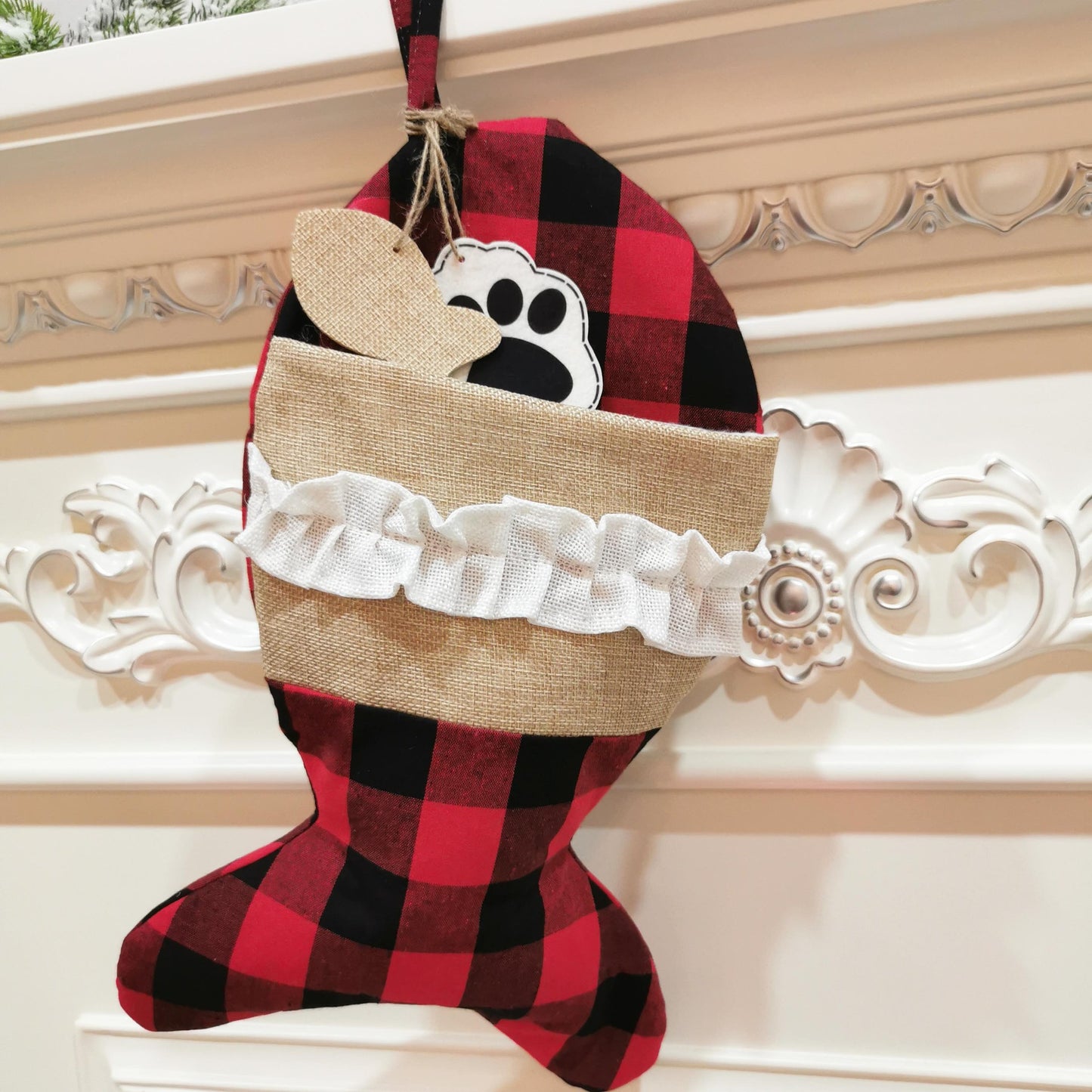 Christmas Stocking Socks Gift Bag – Ornament Holiday Gift Wrap Set