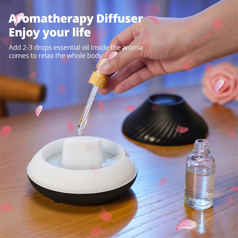 Volcanic Fire Mist Diffuser – USB Essential Oil Humidifier with Color LED Flame Night Light
