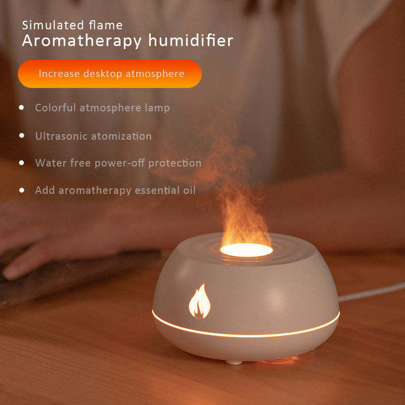 Portable Flame Humidifier – Essential Oil Diffuser for Relaxation & Sleep