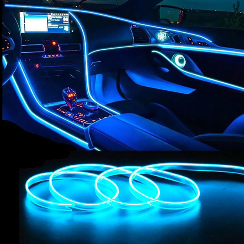 LED Car Interior Ambient Lighting Strip – USB Mood Light Decoration for Dashboard & Doors