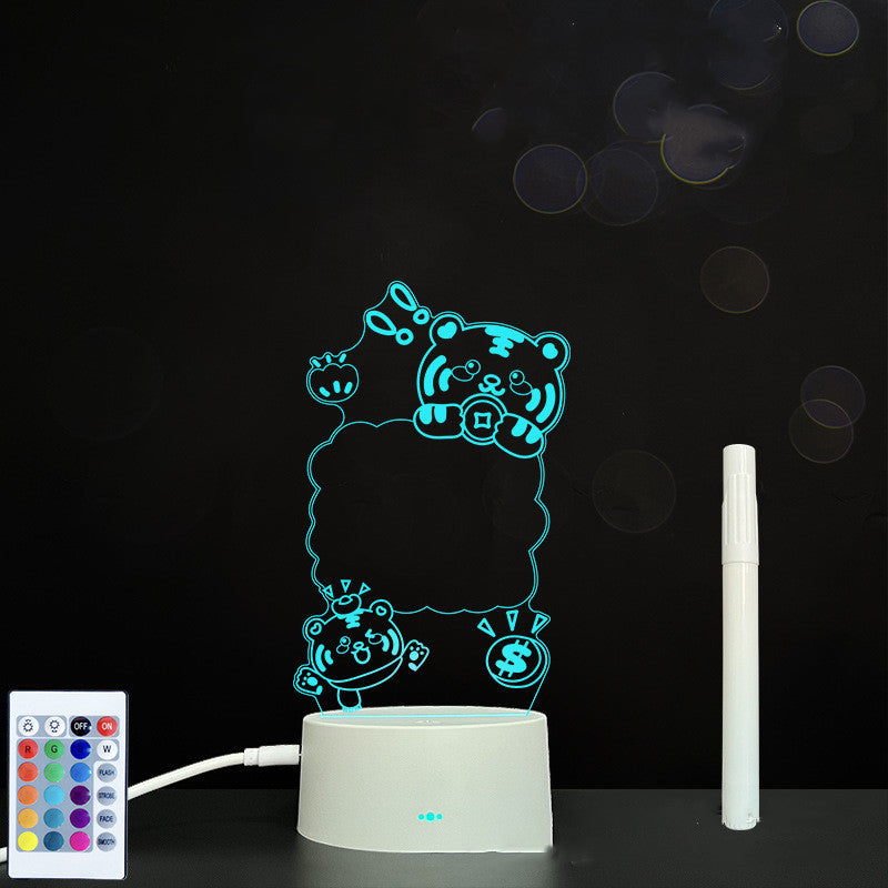 Glow Writing 3D Acrylic Board – LED Message Night Light for Notes, Reminders & Home Decor