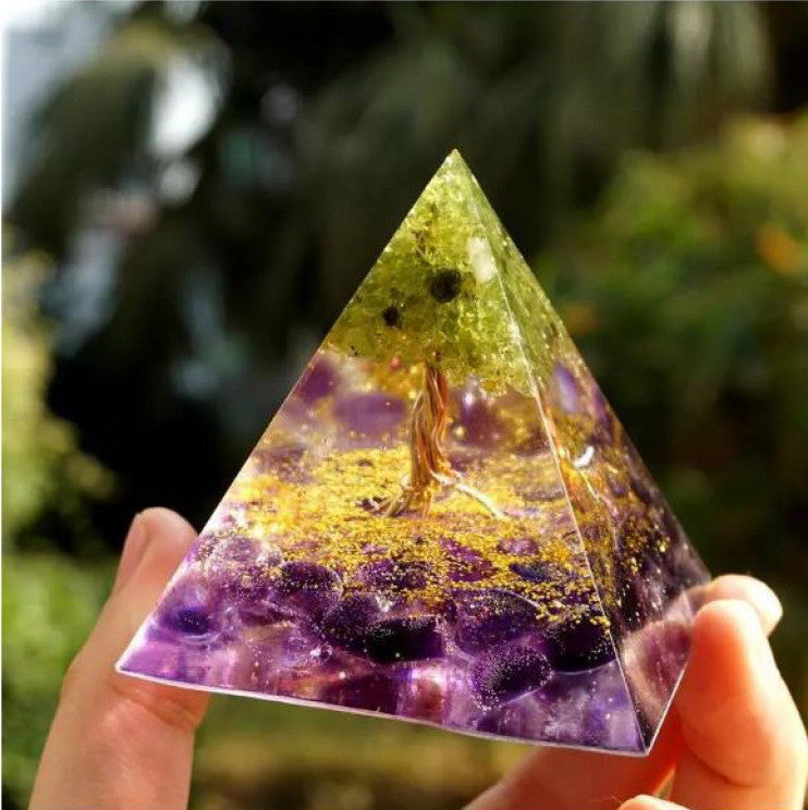 Natural Crystal Stone Pyramid – Energy Balance Decor for Home Desk Office Interior Styling