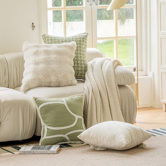 Scandinavian Style Pillow Covers – Cream Cotton Cushions for Modern Home Decor
