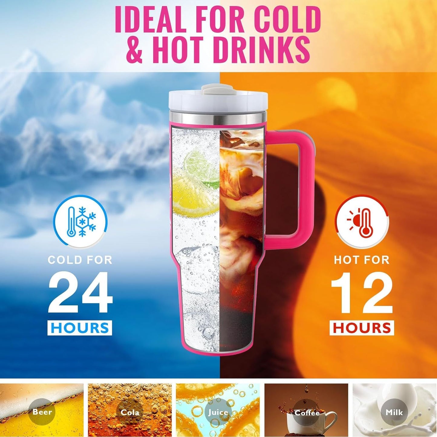 40oz Insulated Tumbler – Spill-Proof & Travel-Friendly