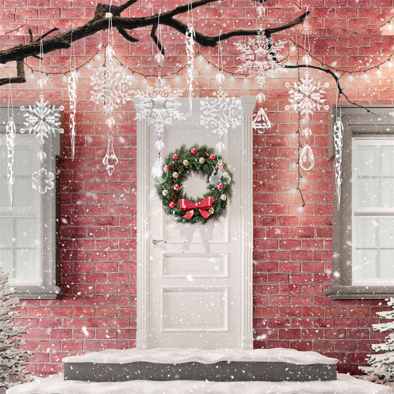 Sparkling Snow Icicle Ornaments – 10pc Christmas Hanging Set