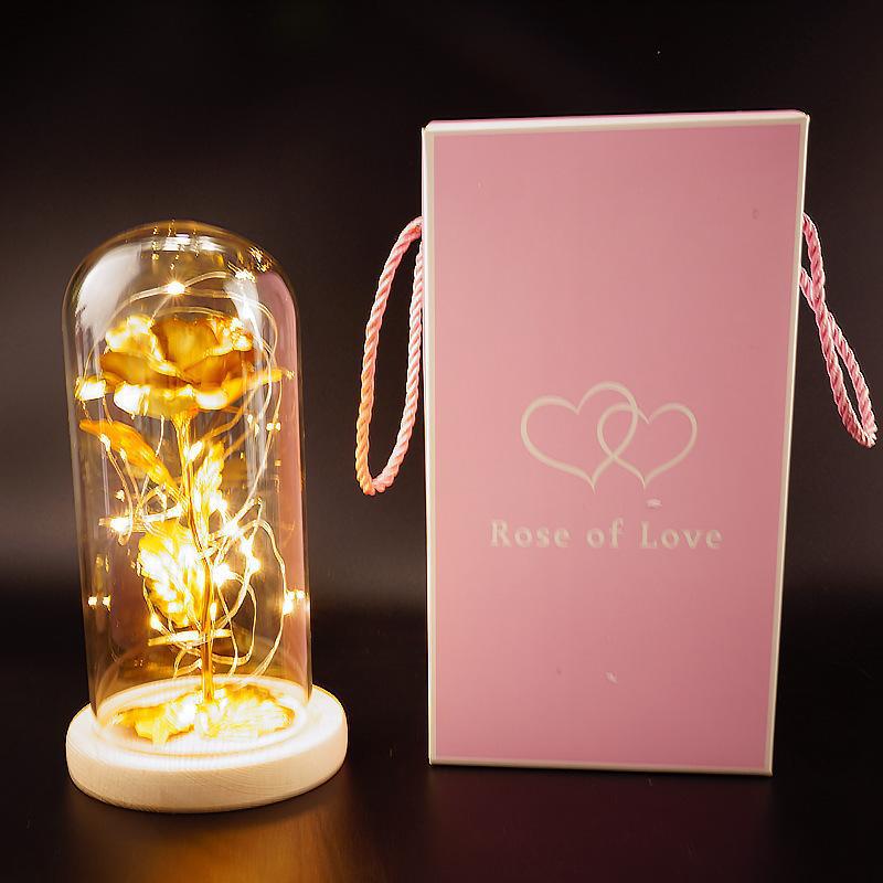Enchanted Forever Rose LED Glass Dome – Christmas Romantic Holiday Decoration Gift