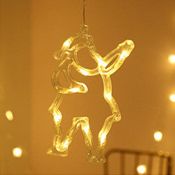 Snowflake & Star LED Curtain String Lights – Christmas Party Background Decor