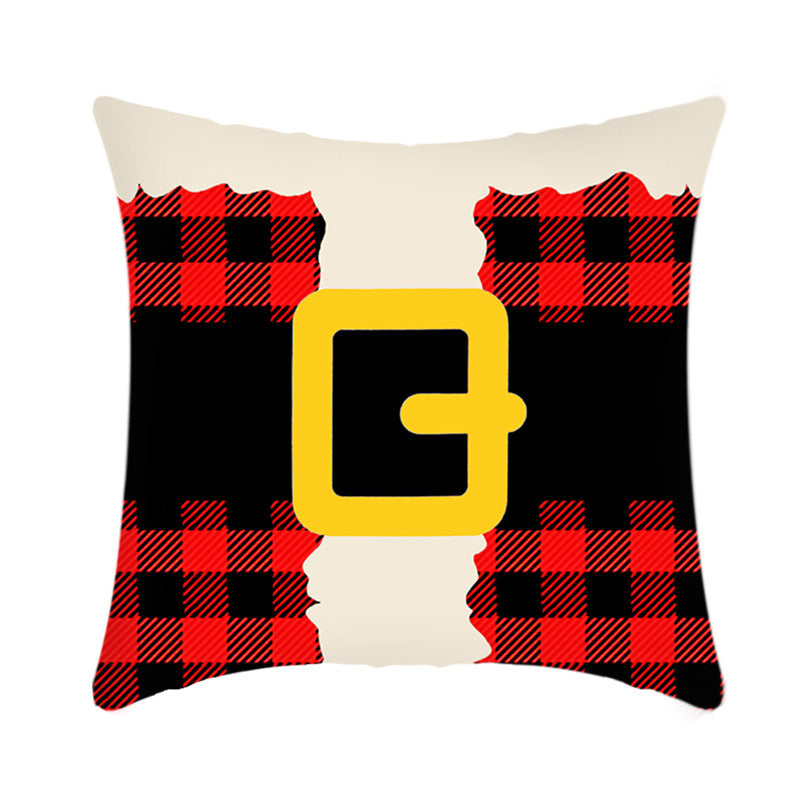 Christmas Decorative Cushion Cover Elk Santa Claus | Festive Sofa Pillow Xmas Home Decor