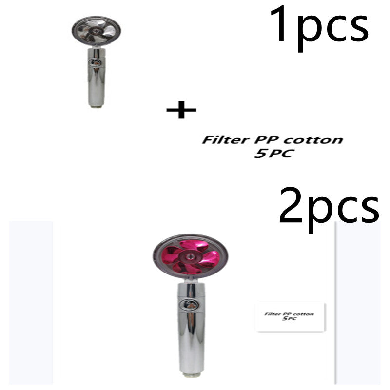 Strong Pressure Shower Head – Turbo Propeller Water Saving Handheld Spray