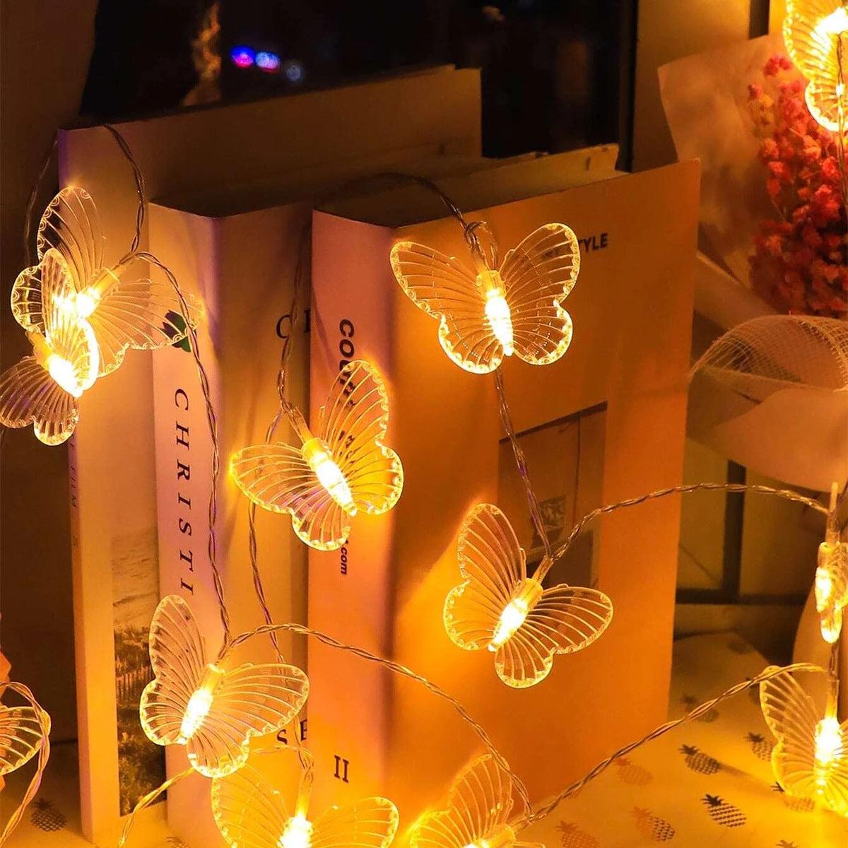 Cute Butterfly Christmas Lights String – 3M LED Fairy Lights for Festive Indoor Decor