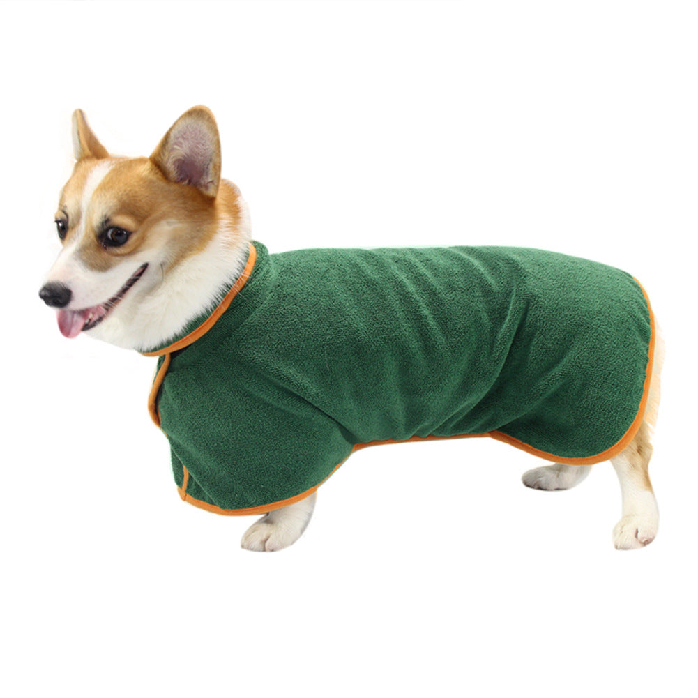 Pet Bath Drying Robe Wrap – Microfiber Absorbent Dog & Cat Towel Coat