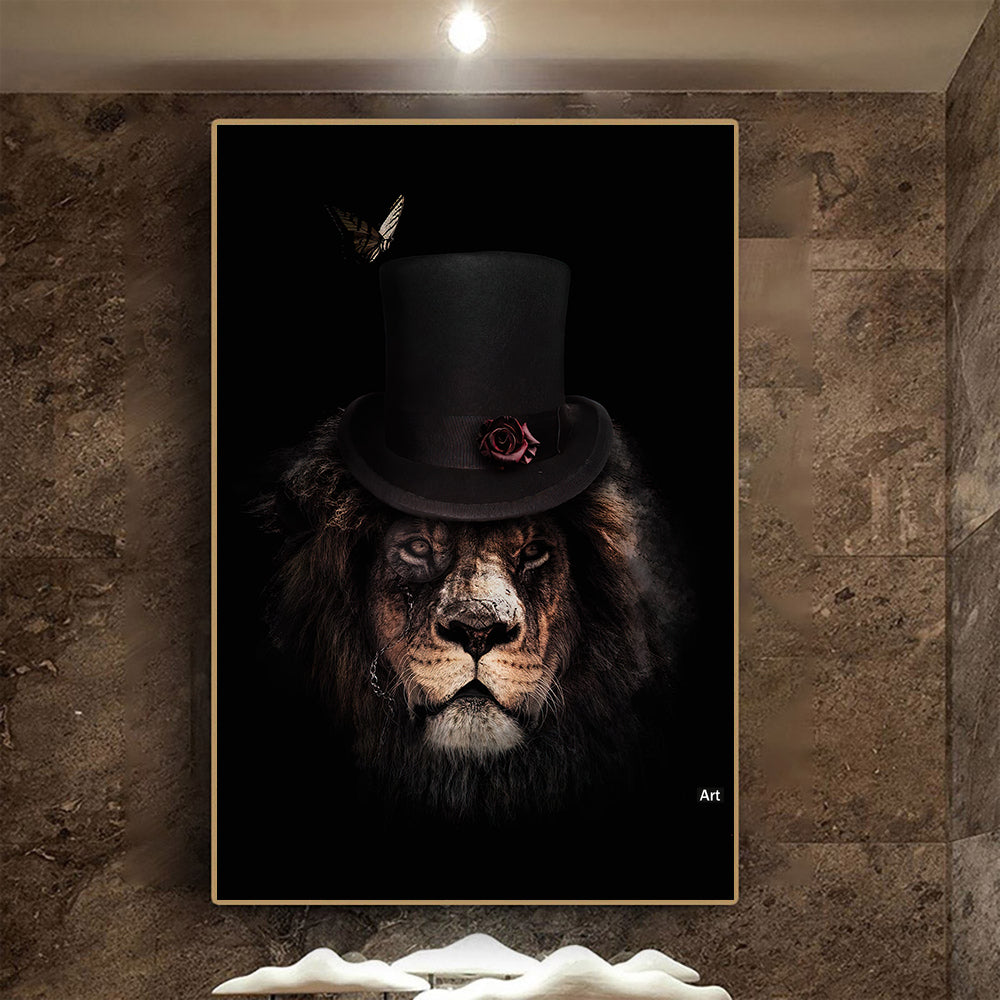 Modern Black Wildlife Poster – Canvas Wall Decor for Home & Bedroom