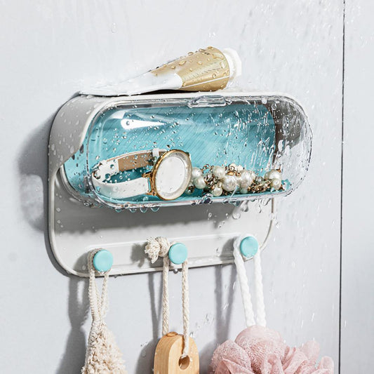 Bathroom Wall Storage Box Organizer – Punch-Free Wall Mounted Holder for Keys & Accessories