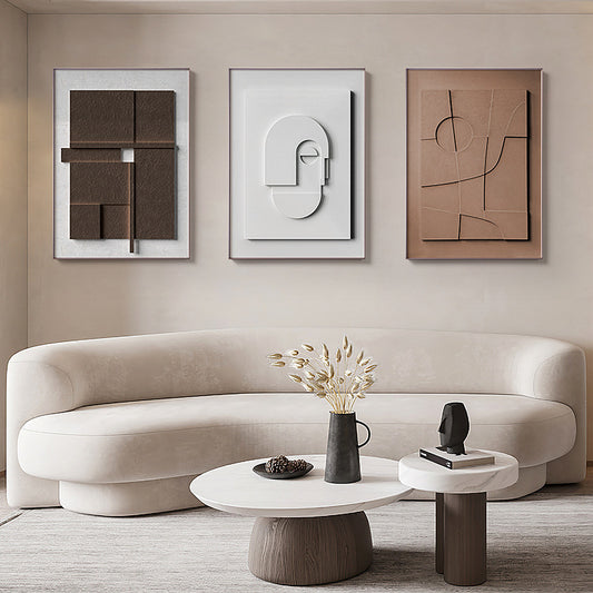 Aesthetic Minimalist Wall Art – 3D Morandi Geometric Painting