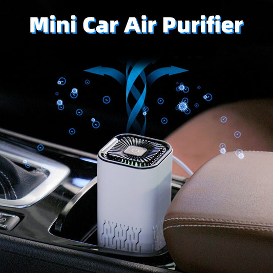 Mini Car Air Purifier Ionizer – Remove Smoke, Dust & Odors