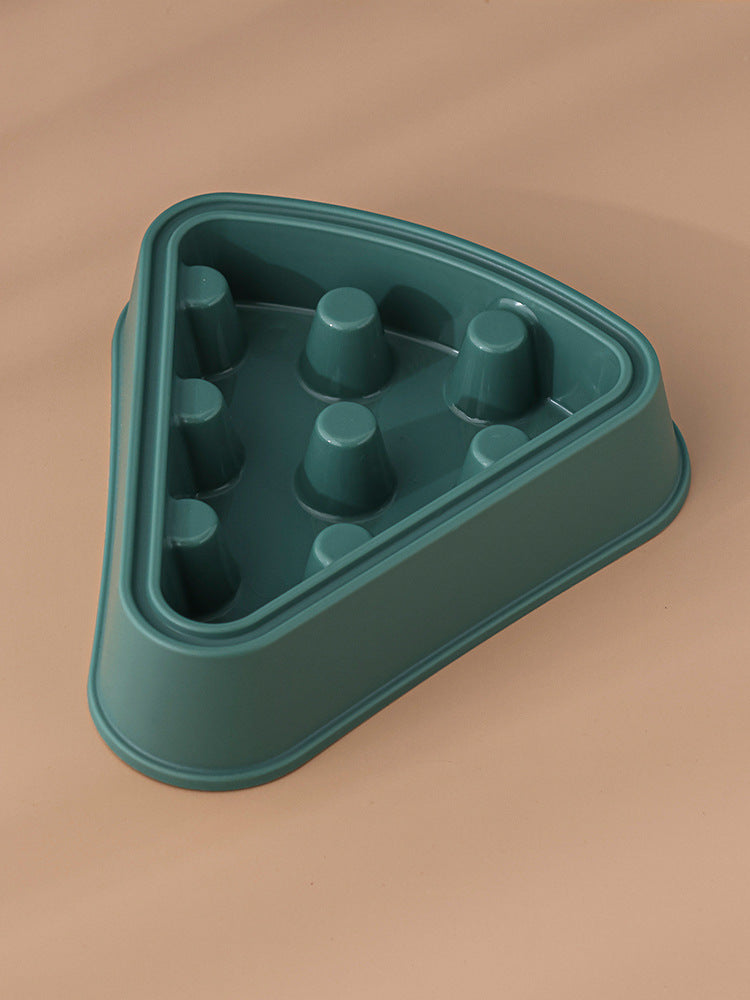 Cartoon Pizza Slow Feeder Pet Bowl – Anti-Choking Cat & Dog Food Dish