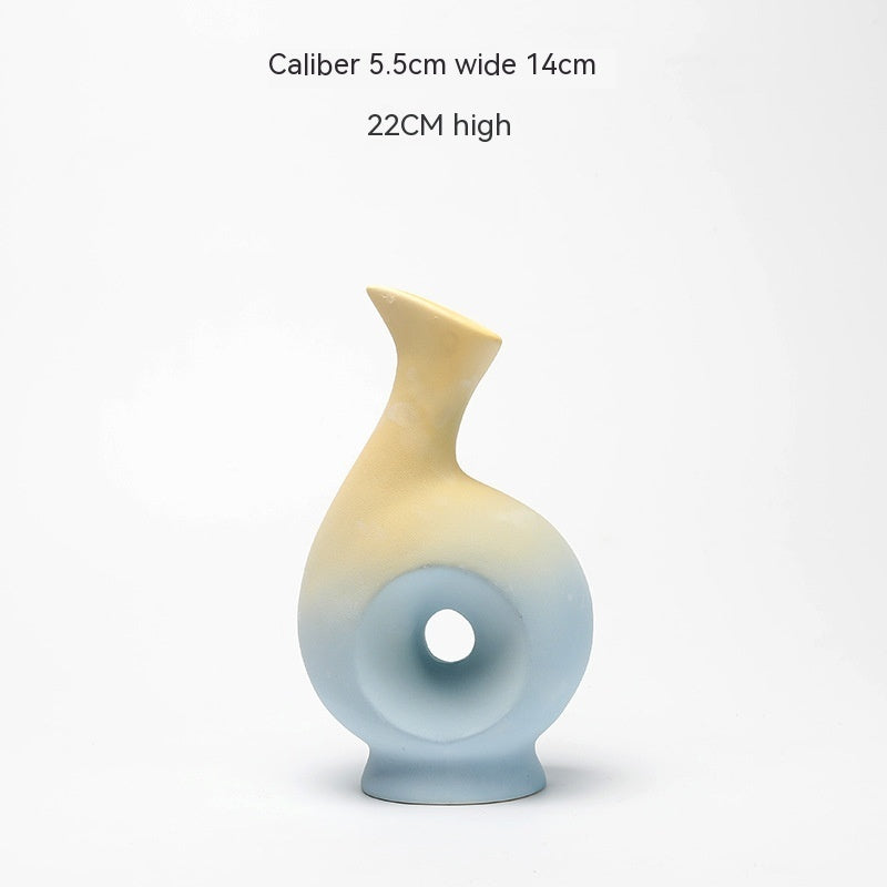 Modern Ceramic Flower Vase – Elegant Living Room Dried Floral Decor Piece