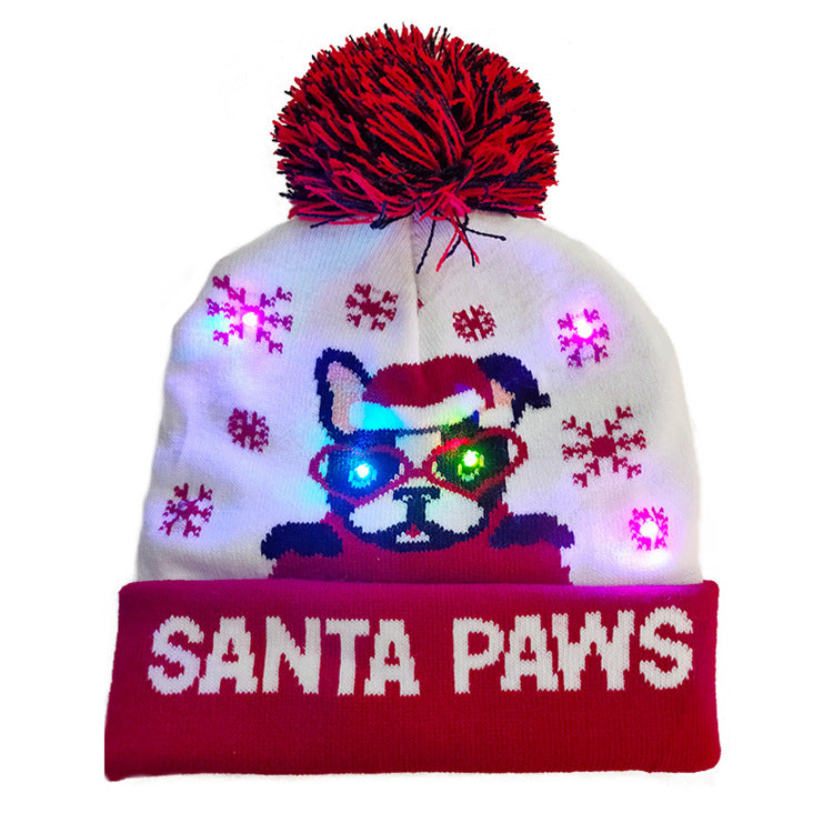 Christmas LED Knitted Hat Beanie – Light Up Festive Winter Cap for Kids Holiday Decor