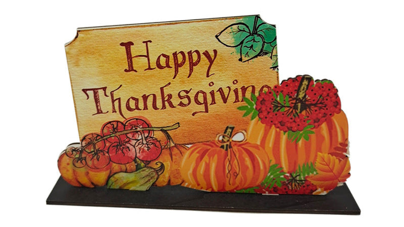 Thanksgiving Dinner Table Decor – Rustic Fall Signs & Harvest Wooden Ornaments