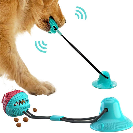 Interactive Dog Tug Toy with Suction Cup – Teeth Cleaning Chew Ball for Aggressive Chewers