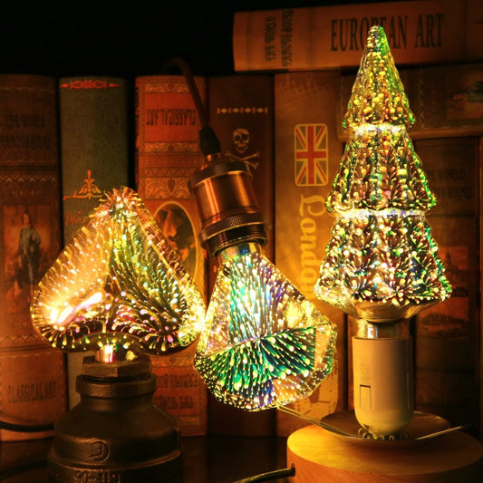 Christmas Fireworks Light Bulb – 3D LED Decorative Lamp for Festive Home Decoration