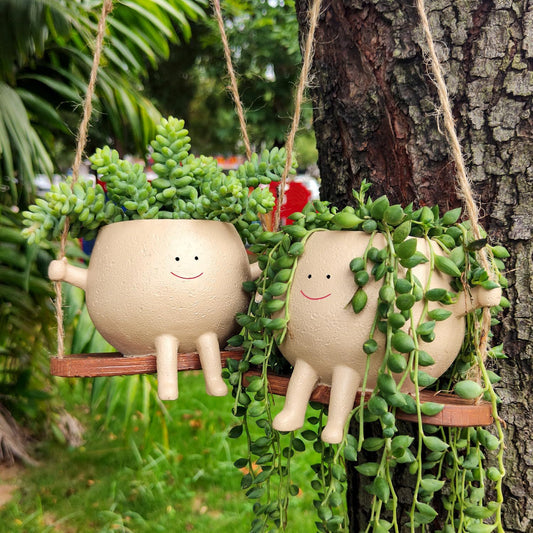 Garden Decor Hanging Plant Pot – Cute Face Planter for Balcony & Home