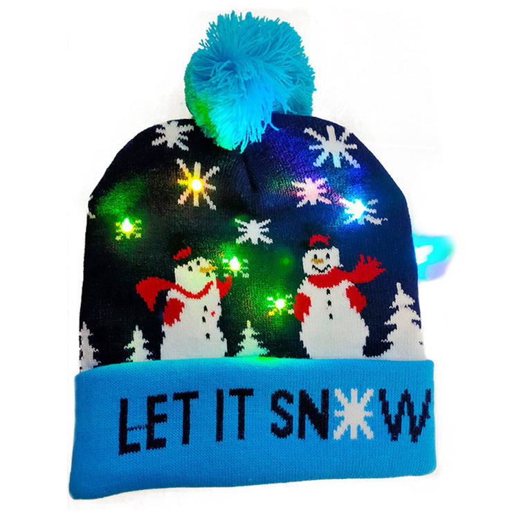 Christmas LED Knitted Hat Beanie – Light Up Festive Winter Cap for Kids Holiday Decor