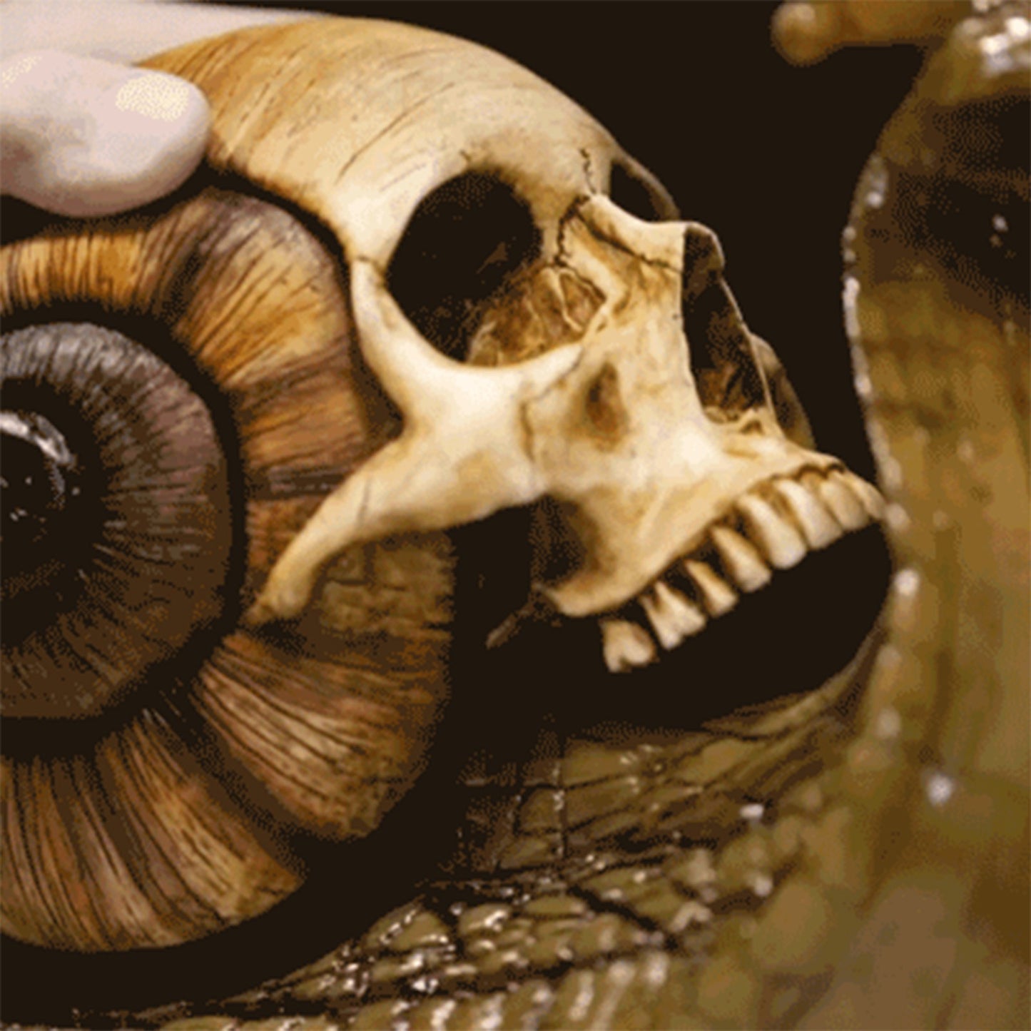 Gothic Snail Sculpture Home Decor – Skull Snail Figurine, Kawaii Aesthetic Room Decor