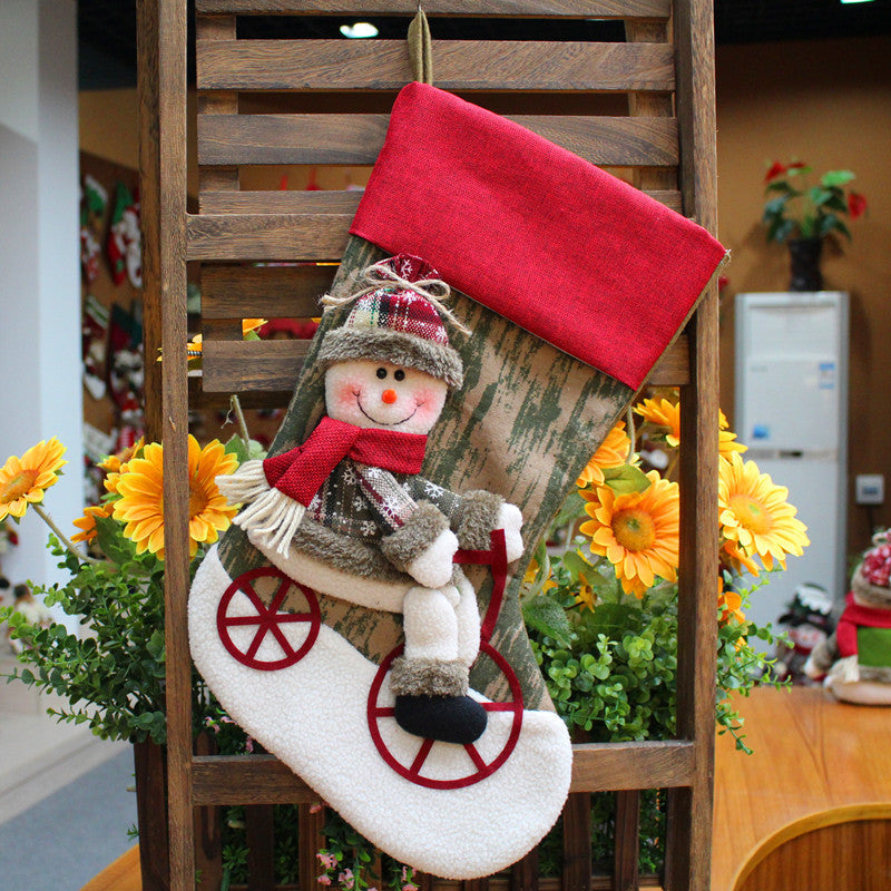 Santa Christmas Socks Hanging Bag – Festive Tree Ornament Gift Storage