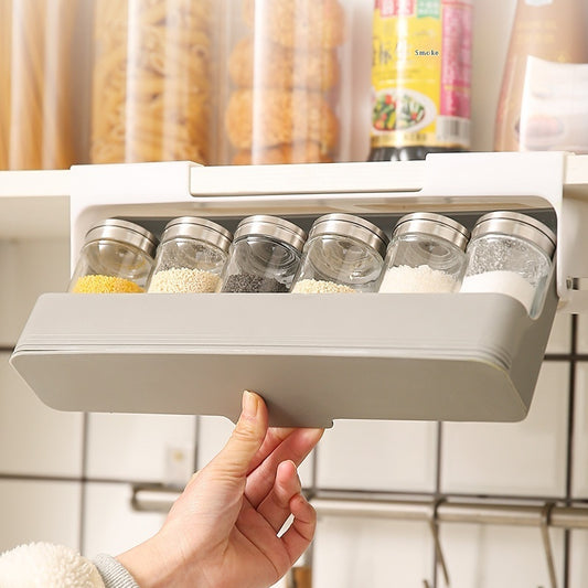 Modern Kitchen Spice Storage Rack – Wall Mounted Punch-Free Seasoning Organizer Shelf