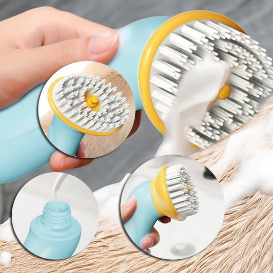 Pet Bath Brush with Massaging Bristles – Easy Clean Grooming Tool