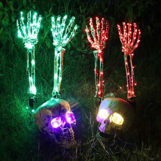 Halloween Skeleton Arm LED Prop Light – Outdoor Lawn Garden Horror Party Decoration