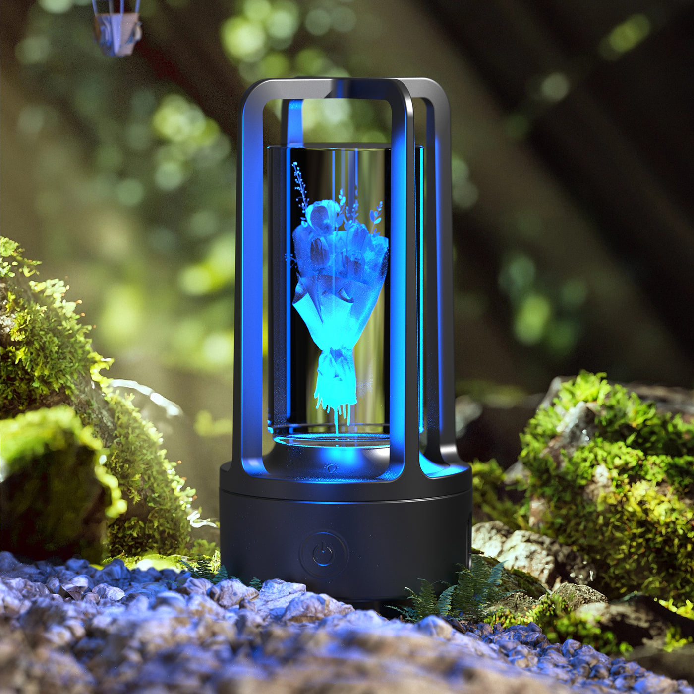 Acrylic Crystal LED Lamp with Bluetooth Speaker – Touch Control Night Light for Bedroom