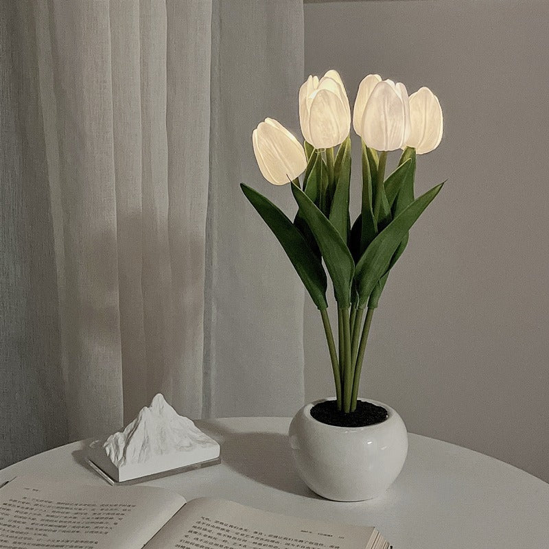 Decorative LED Tulip Night Light – Artificial Flower Table Lamp for Home & Gift Ideas