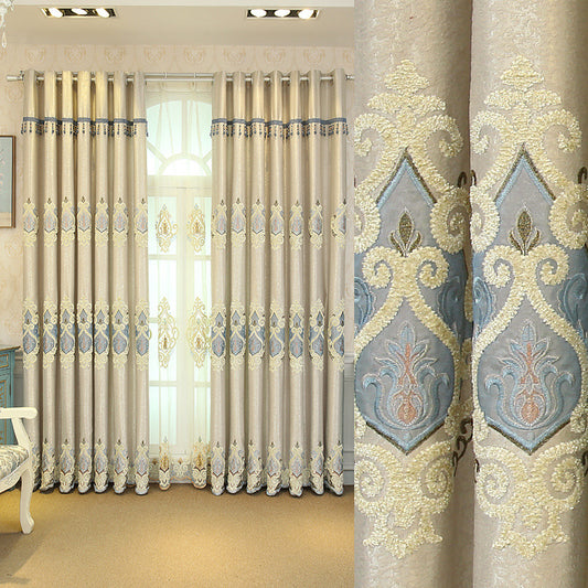 Crown European Embroidery Mesh Curtains for living room & bedroom