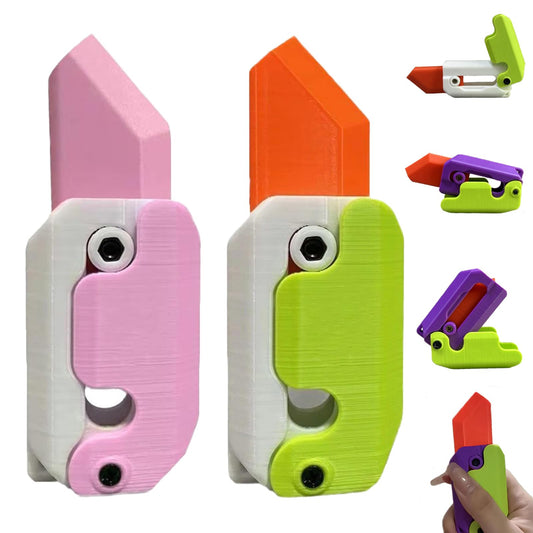 Mini Radish Knife Fidget Toy – 3D Printed Gravity Cube Stress Relief Gift Toy