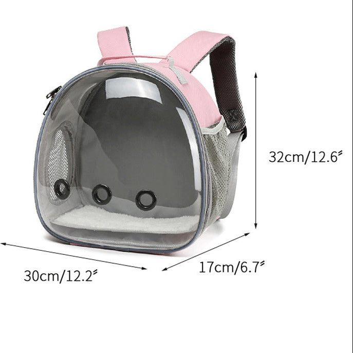 Small Animal Travel Backpack – Transparent Pet Carrier for Rabbits, Ferrets & Hamsters