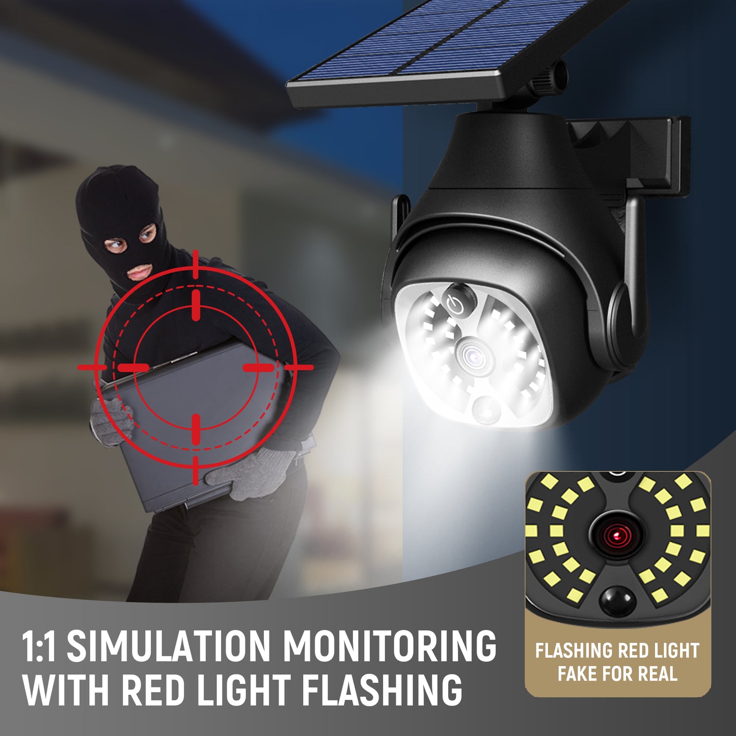 Solar LED Outdoor Wall Light Motion Sensor - Motion-sensor, waterproof, & energy-saving