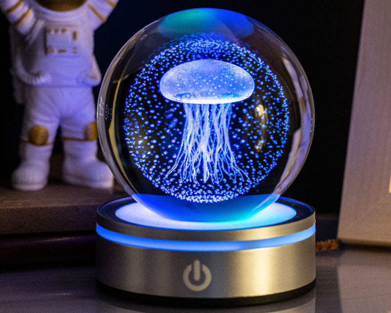 Colorful LED Crystal Ball Night Light – 3D Illusion Table Lamp Home Decor