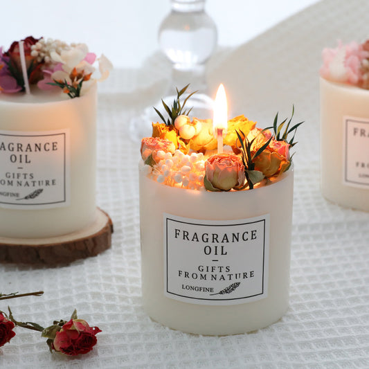 Dried Flowers Romantic Candles – Home Decor & Cozy Gift for Her