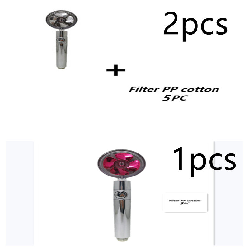 Strong Pressure Shower Head – Turbo Propeller Water Saving Handheld Spray