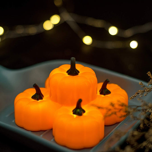 Christmas Pumpkin LED Candle Light – Decorative Holiday Table & Room Lighting
