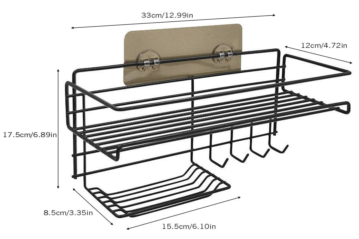 Wall Mounted Bathroom Rack – No Drill Storage Organizer for Shower & Space Saving