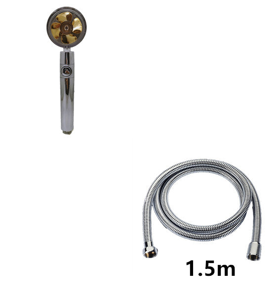 Strong Pressure Shower Head – Turbo Propeller Water Saving Handheld Spray