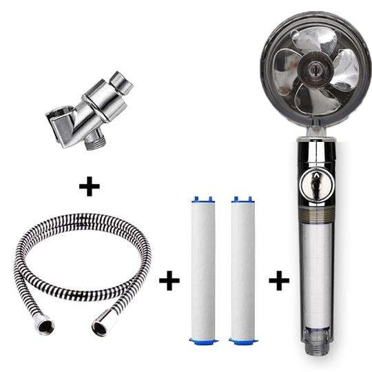 Strong Pressure Shower Head – Turbo Propeller Water Saving Handheld Spray