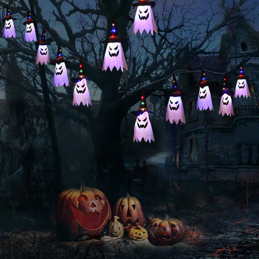 Halloween Ghost String Lights Lantern Decoration – Spooky Cloth Art LED