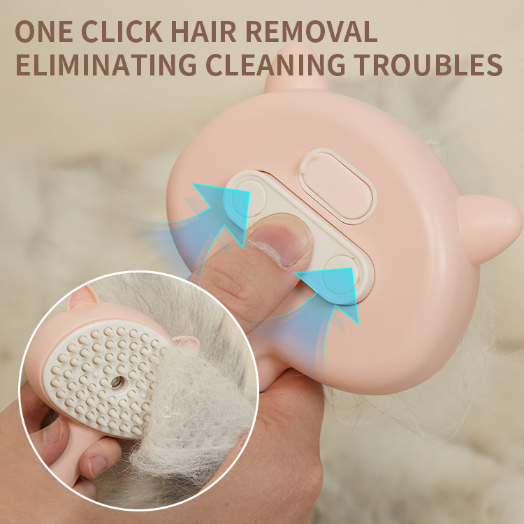 Smart Pet Grooming Brush with Mist – Self Cleaning Dog & Cat Detangling & Deshedding Comb